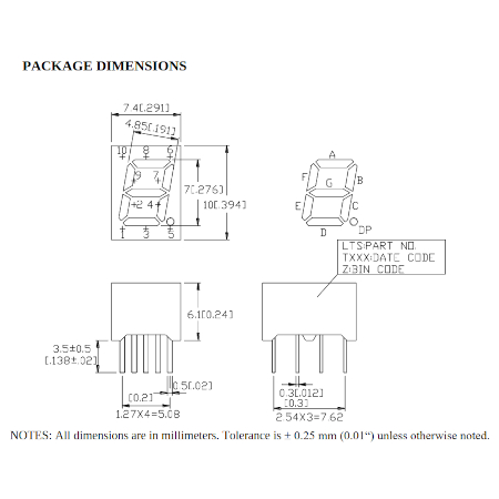 7 Segment 7 mm Groen CA